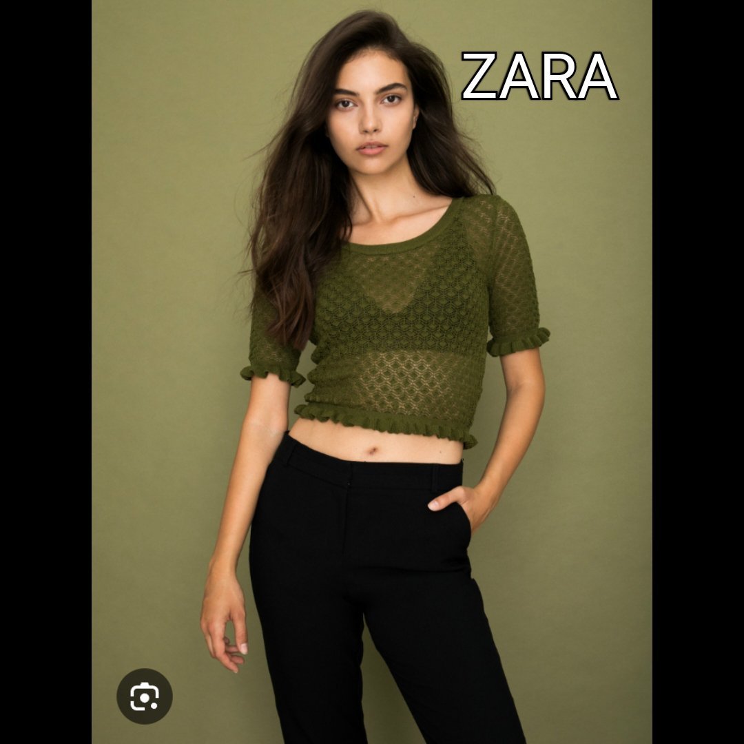 Joli croptop en crochet élastique ZARA S NEUF 💘 💕 