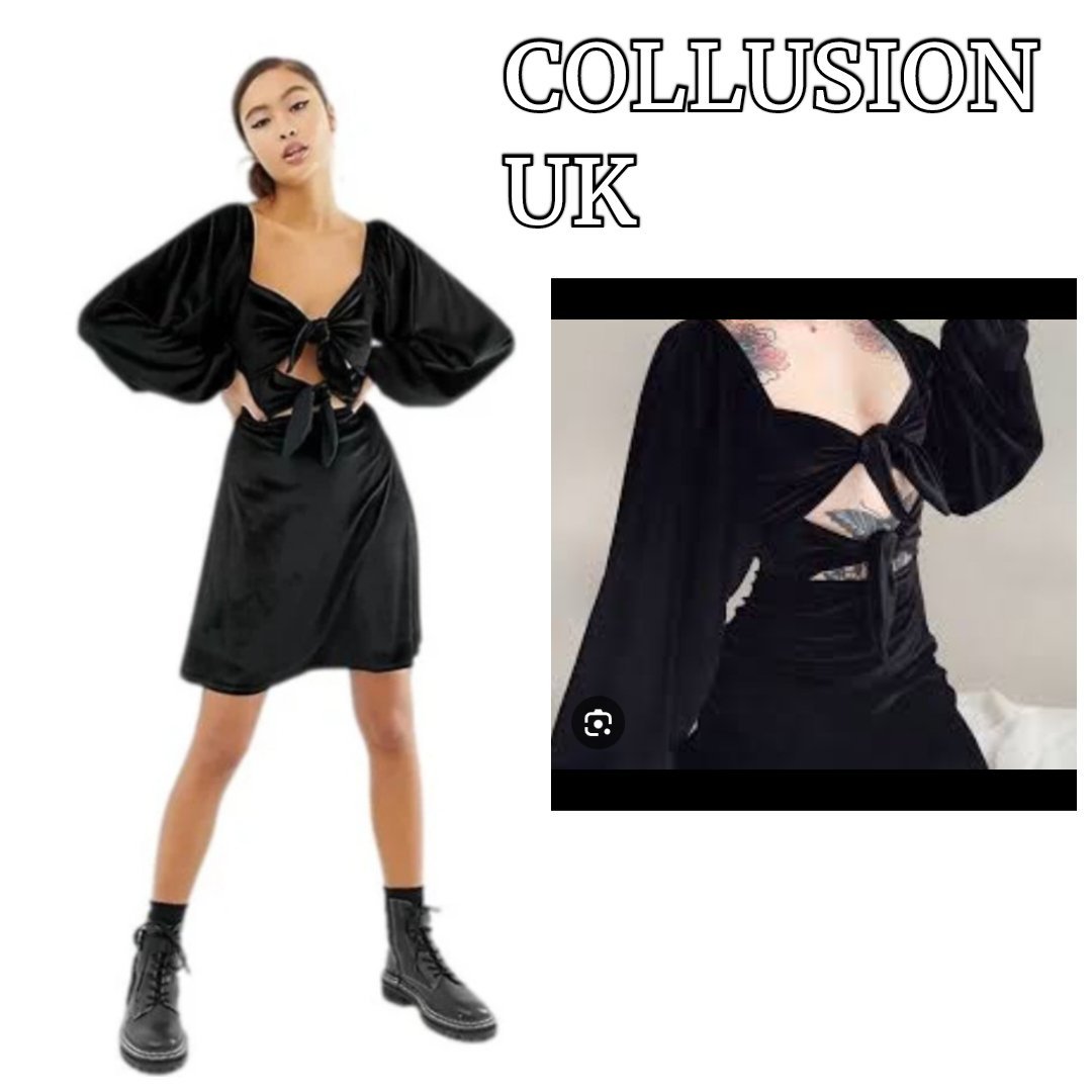 Magnifique robe en velour 🖤 très tendance 😍♀️ marque COLLUSION XS/S  🤩 NEUVE 