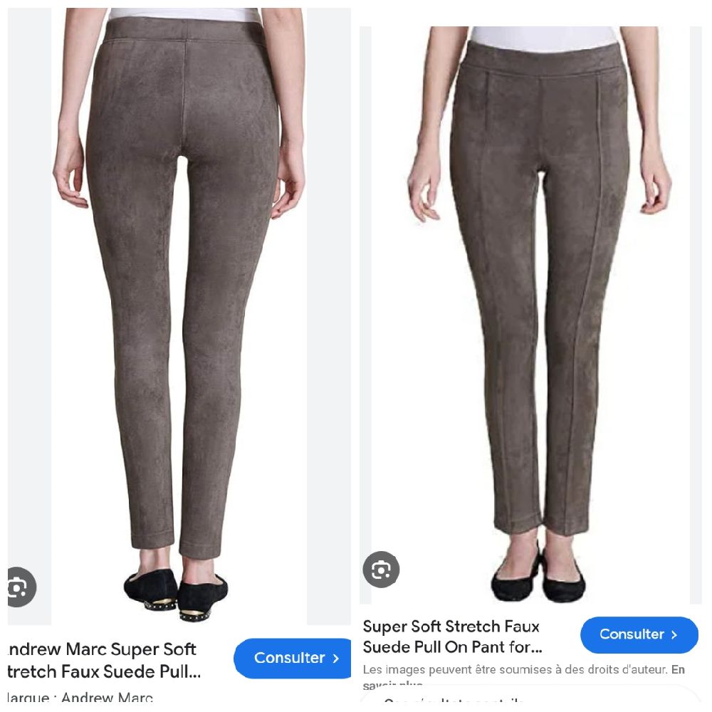 Joli pantalon stretch faux daim suede de la marque ANDREW MARC T36 NEUF 🖤
