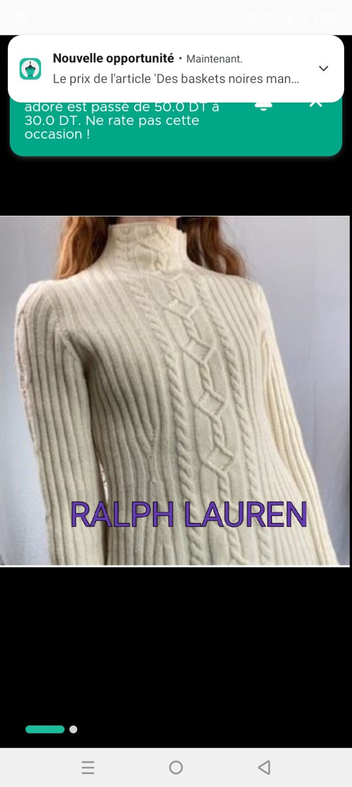 Joli pull cole mao en laine blanc cassé RALPH LAUREN XS convient à S porté une seule fois tout comme neuf 