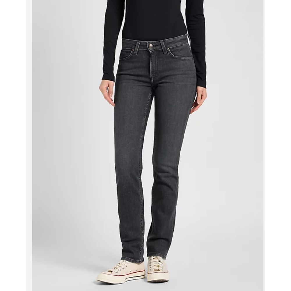 Skinny straight jeans noir délavé longues jambes taille 36/38 