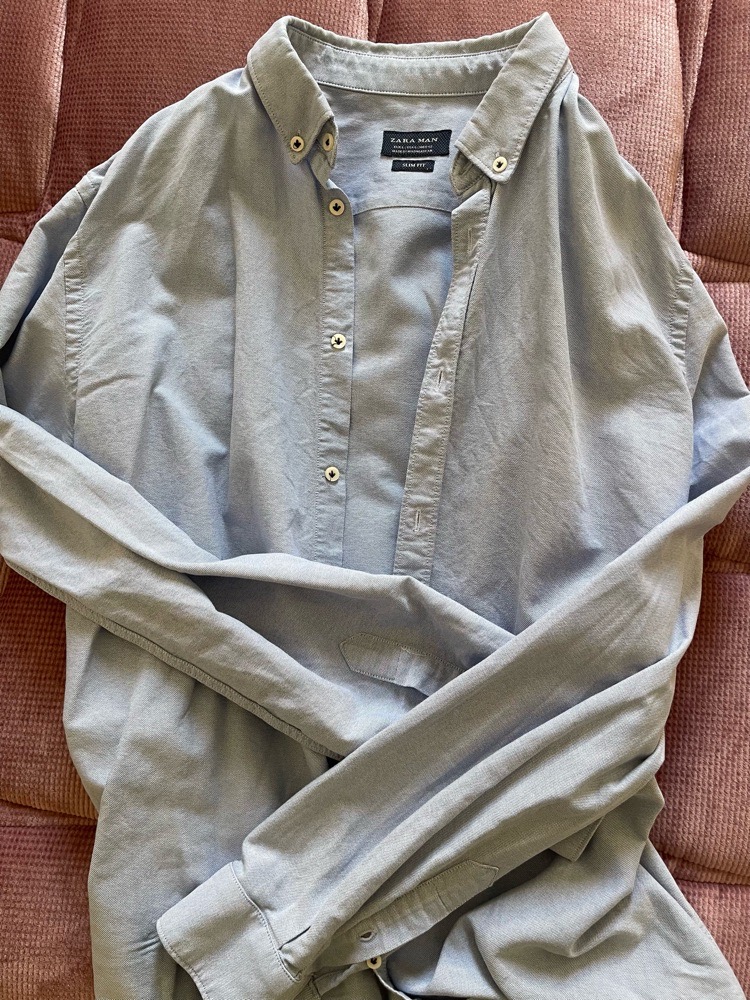 Chemise zara L homme bleu ciel 9/10