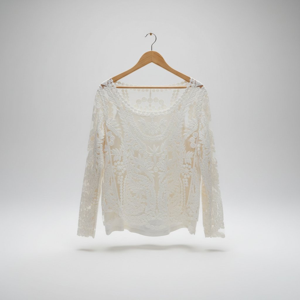Pull en broderie anglaise