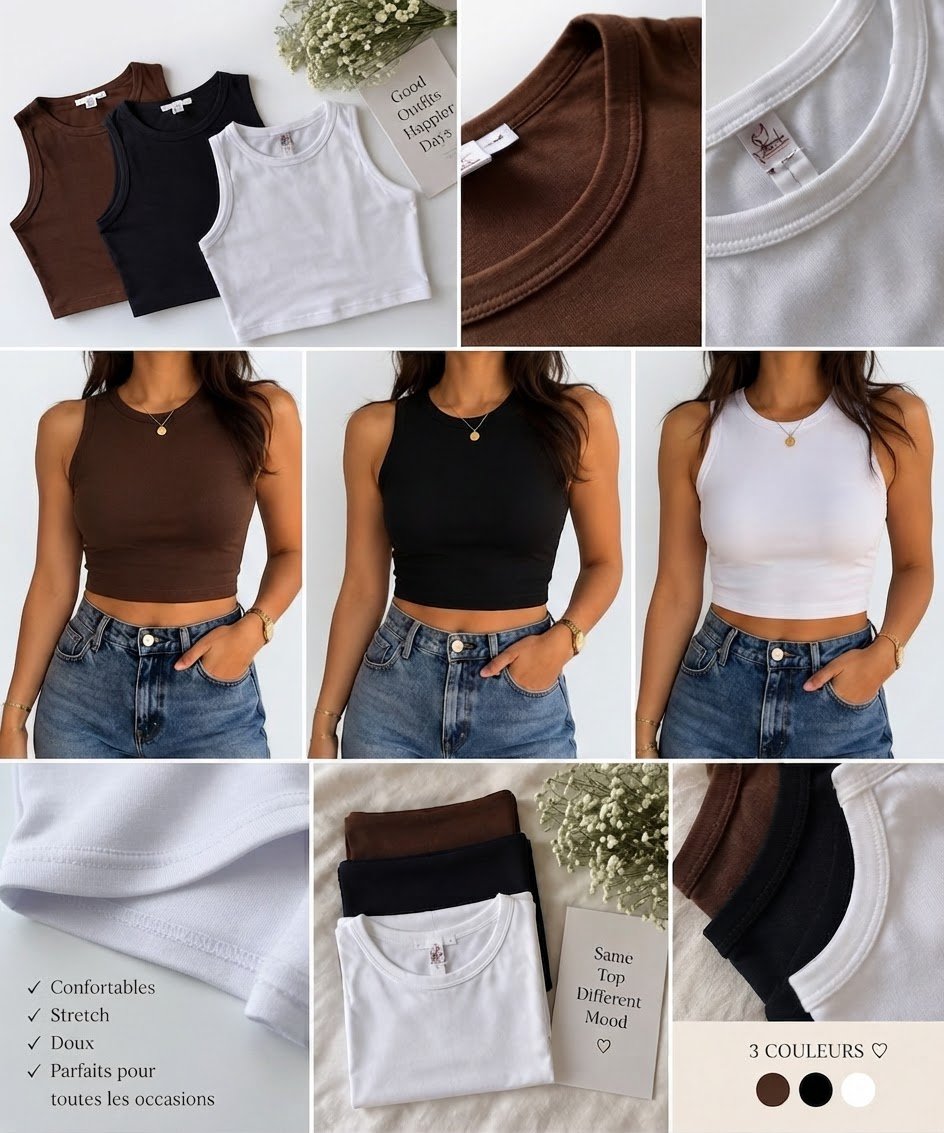 Lot de 3 tops