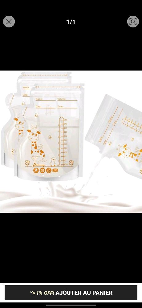 Breastmilk storage bag