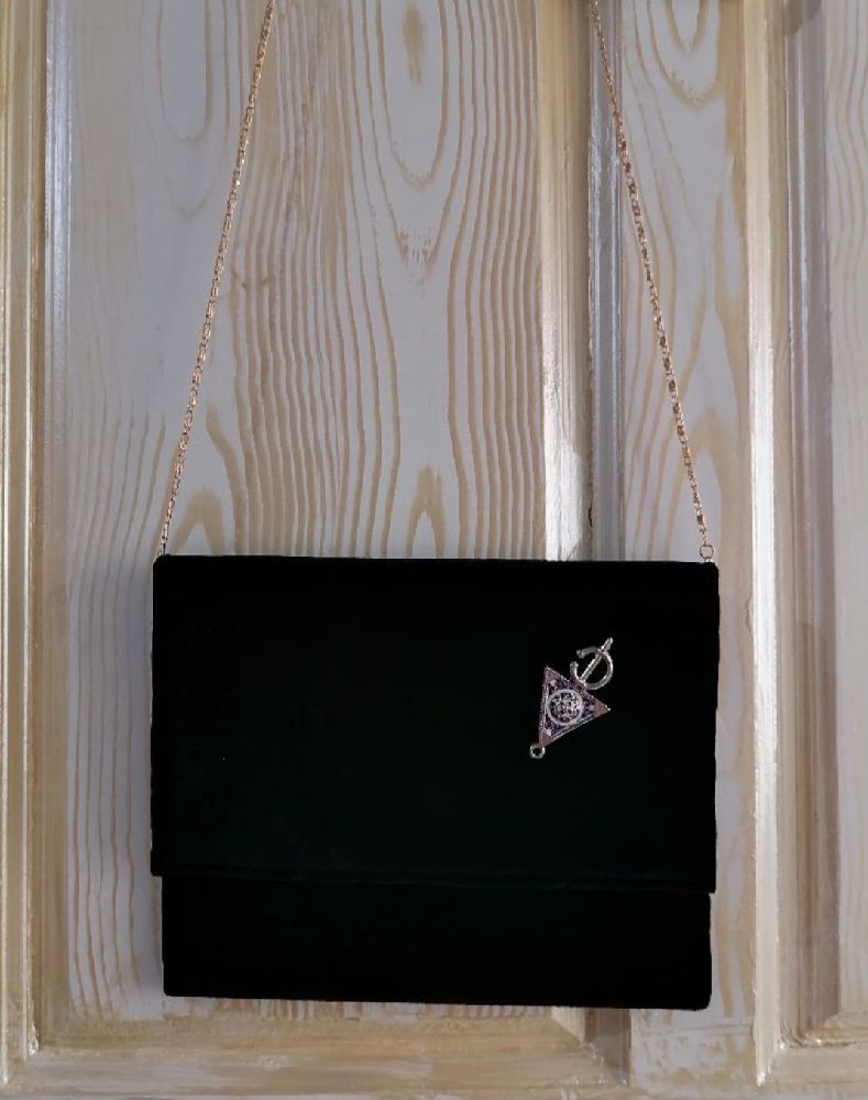 Bandoliere noir tissu velour