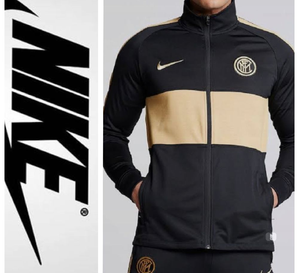 INTER MILAN 2019 2020 FOOTBALL SOCCER TRACK TOP NIKE BLACK GOLD MENS SIZE S