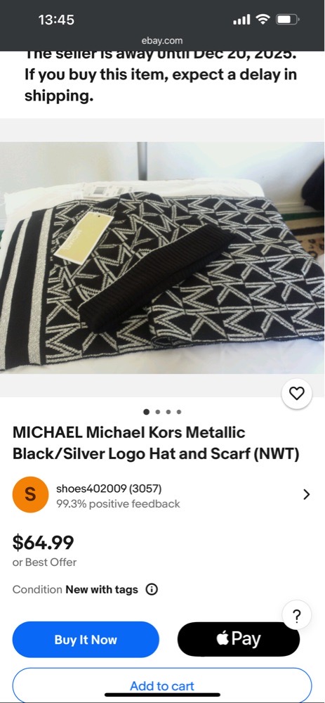 Bonnet et son cache vol mk bien sur authentique couleur noir et argente reversible
