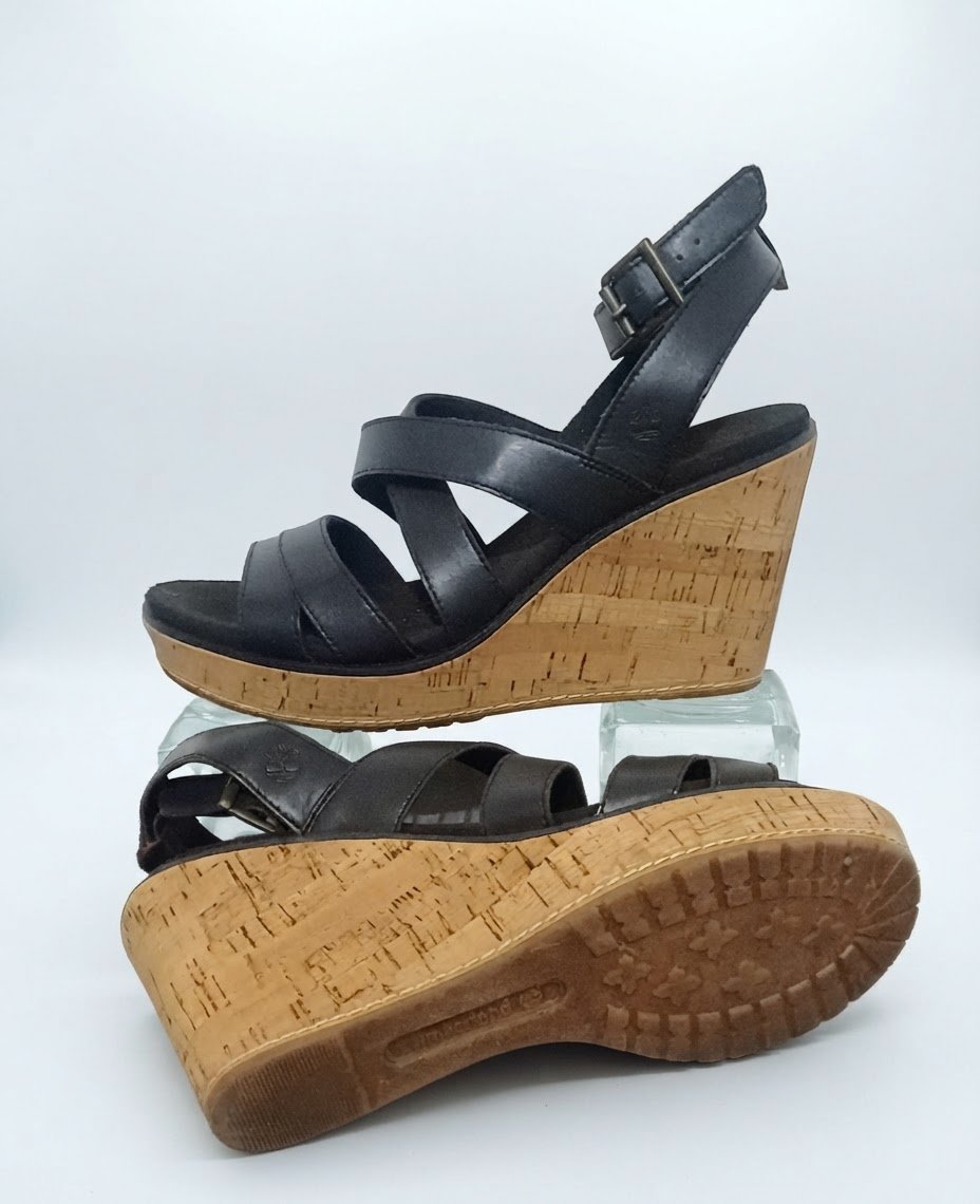Des sandales compensées Timberland en cuir