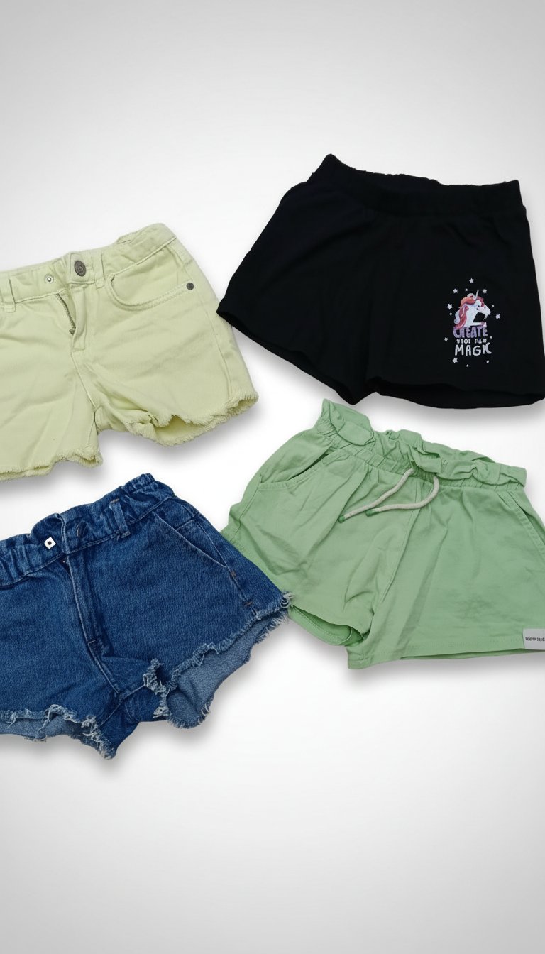 Lot de 4 short pour fillette de 6-7 ans, Zen, Zara, Lc Waikiki 🌹🌹
