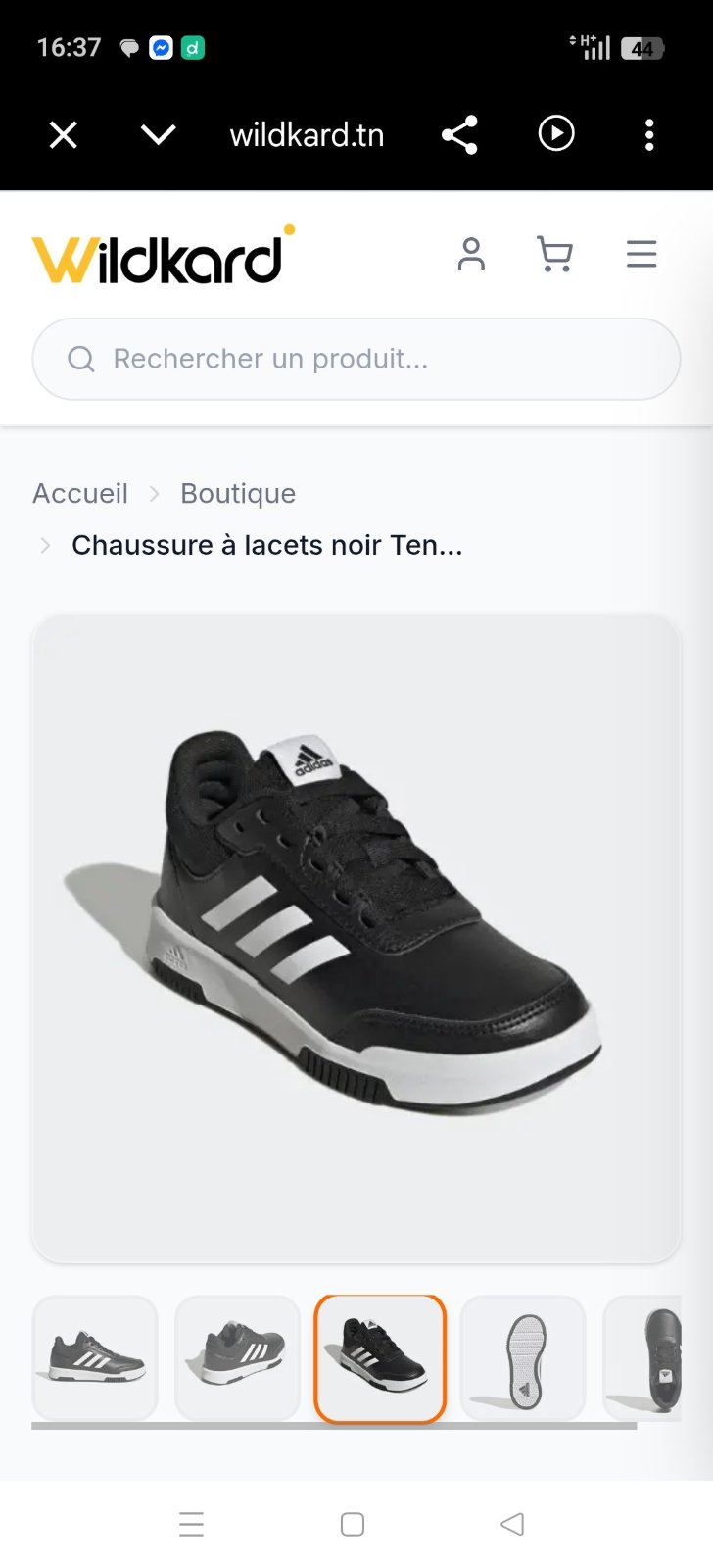 Baskets Adidas Tensaur Sport Noires et Blanches pour garçons 
