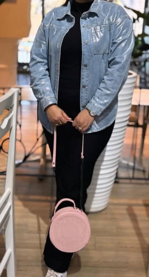 Veste denim bleu clair ✨ effet bling bling