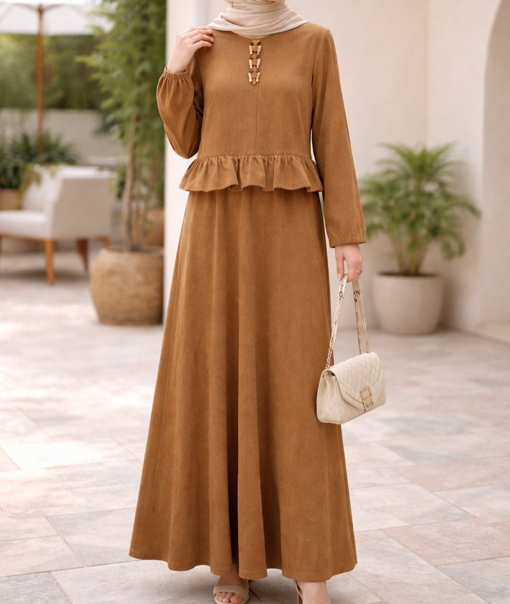 Robe faux daim très chic idéale pour Aid