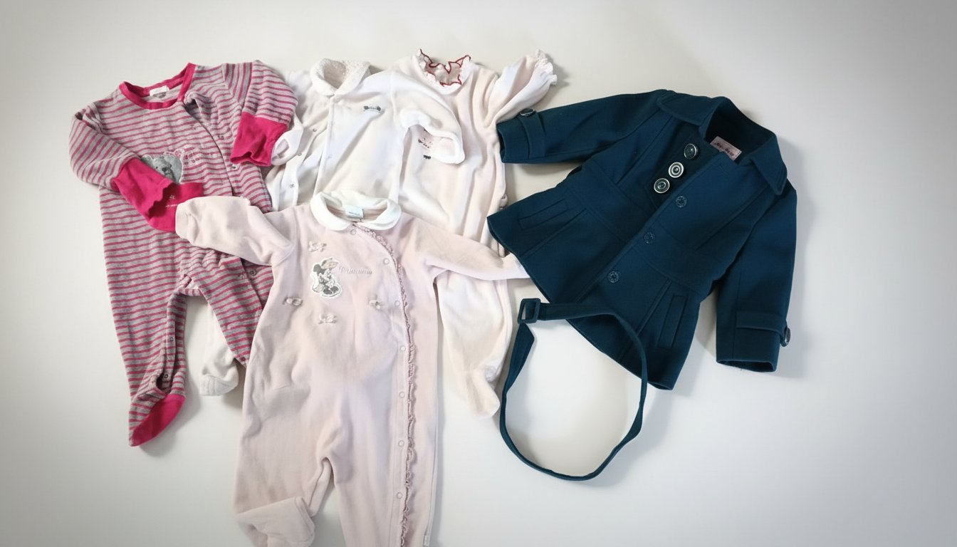 Lot: manteau + grenouillères pour fille 9-12 mois ⭐⭐
