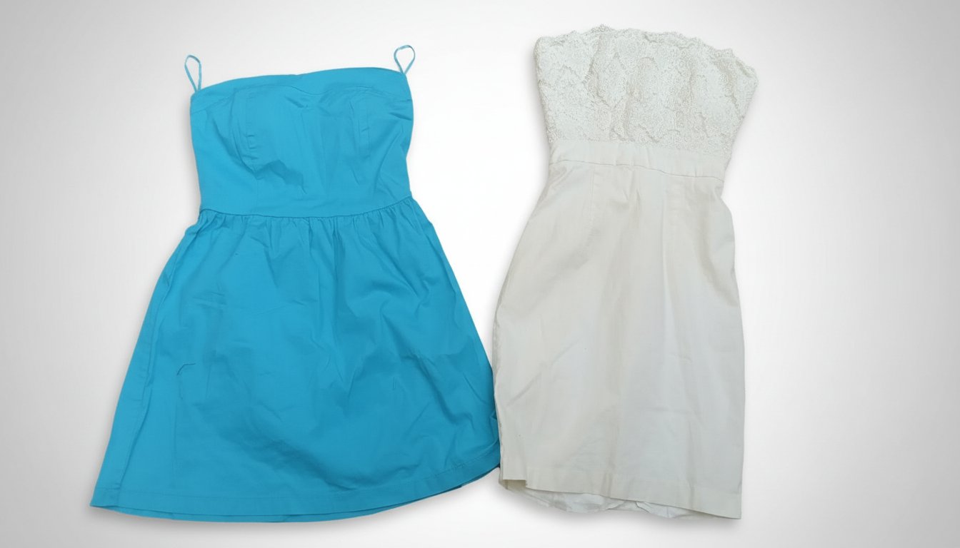 Lot de deux belles robes sans bretelles pour fillette 6-7 ans 