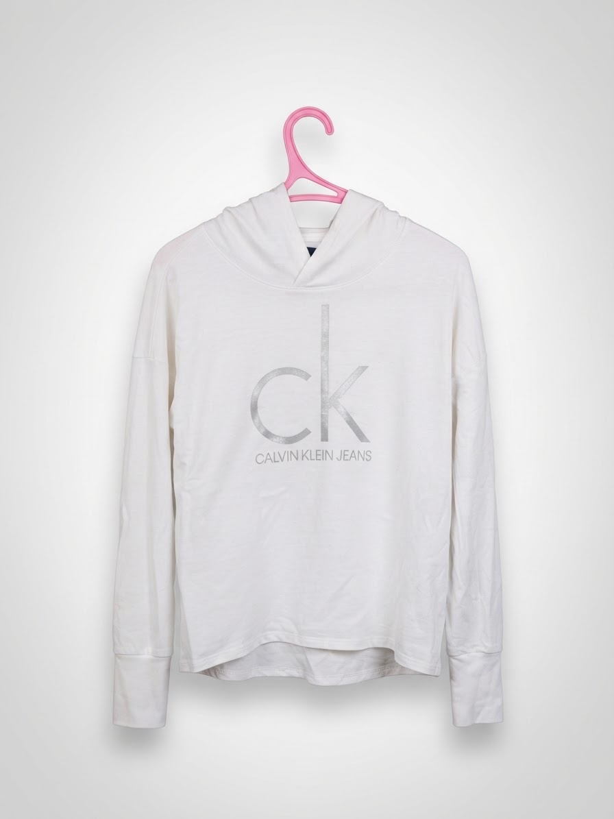 Sweat à capuche blanc Calvin Klein