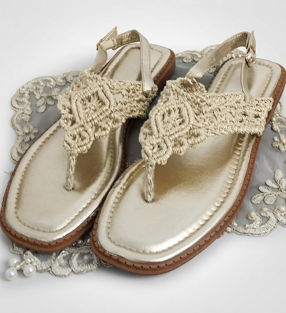 Superbe sandales dorés importé👡👡