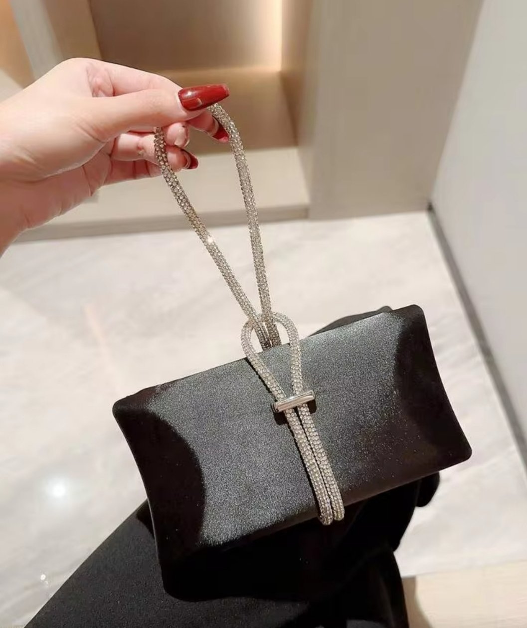 Moonlit EveBag Glitter Bling, Lumineux Glamour, Élégant Sac de soirée