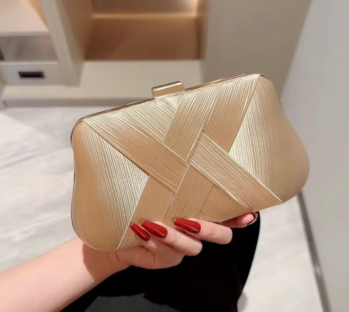 Sac soirée doré avec chaine