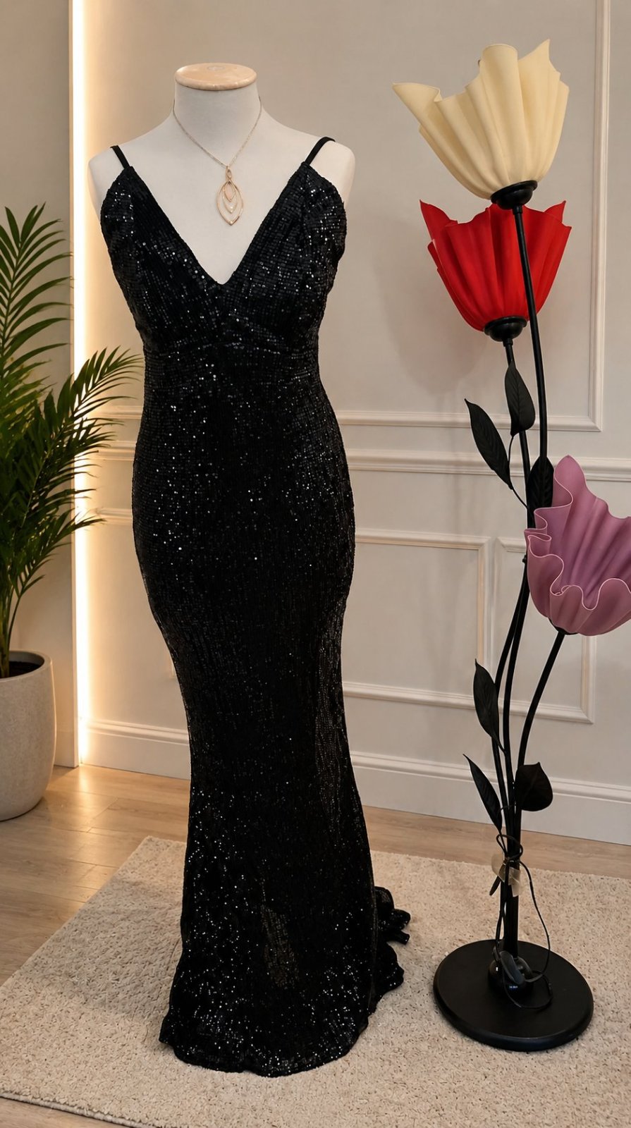 Sublime robe soirée noire sirène 👗👗love&lemone🥰💖
