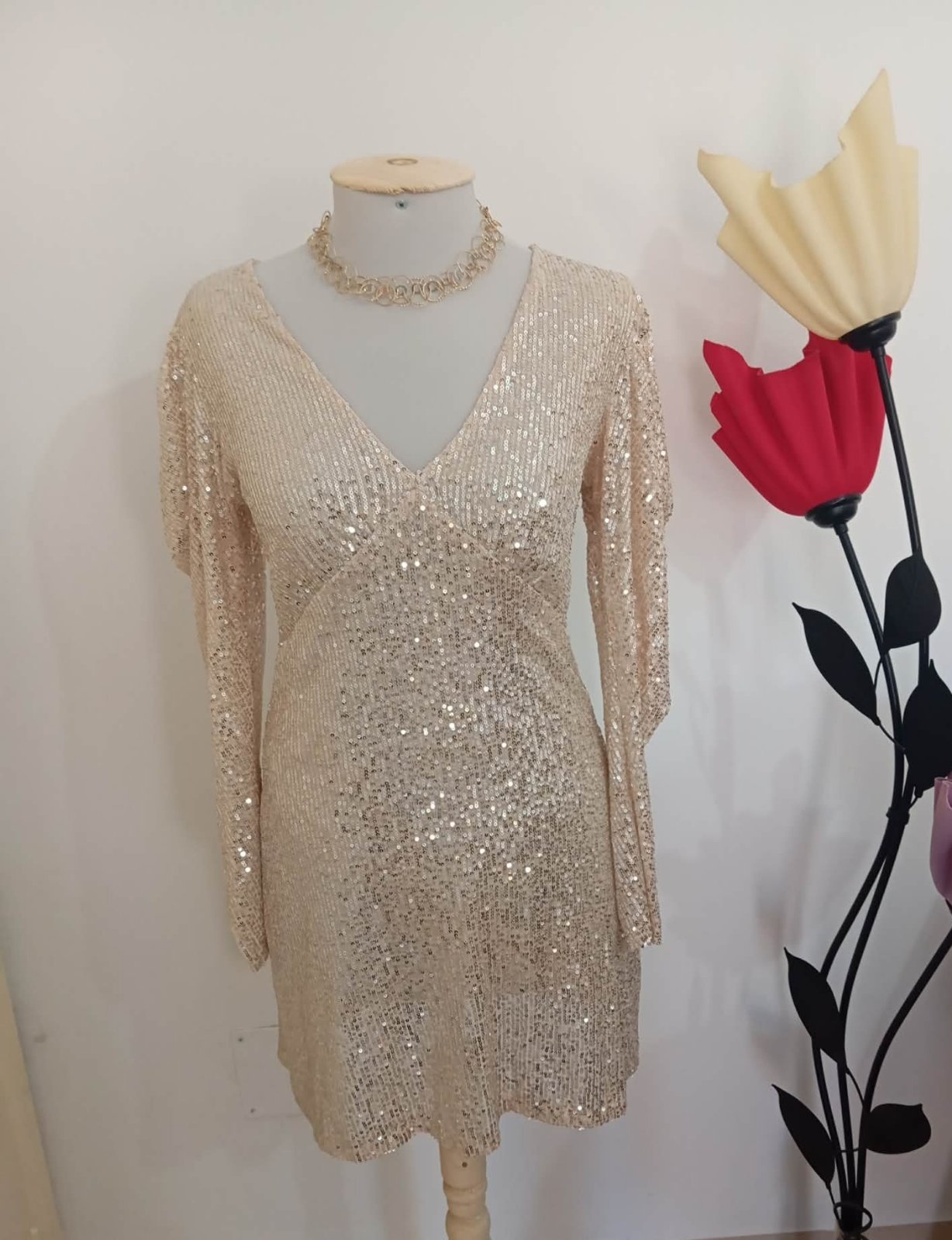 💝💖 magnifique robe 👗 soirée dorée neuve Zara 💝💖