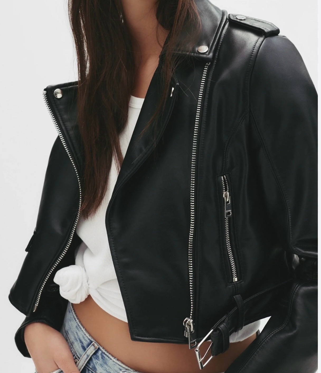 Veste en cuir PULL&BEAR