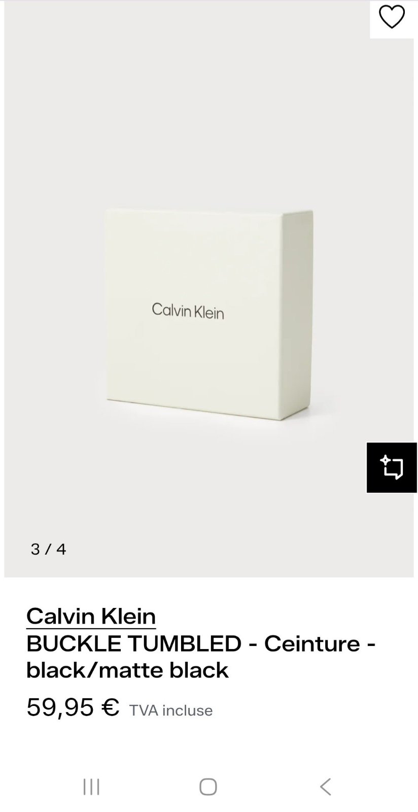 Ceinture homme CK 100% cuire avec étiquette et emballage authentique jamais porté 