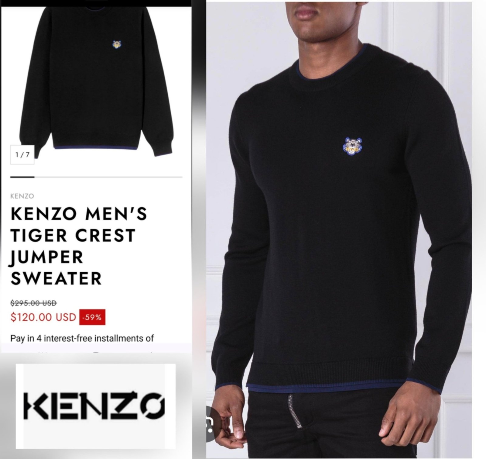 Trés beau pull kenzo avec logo neuf