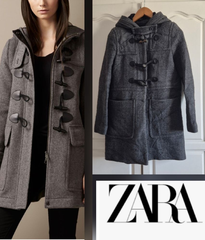 Trés jolie manteau zara á capuche en trés bon état