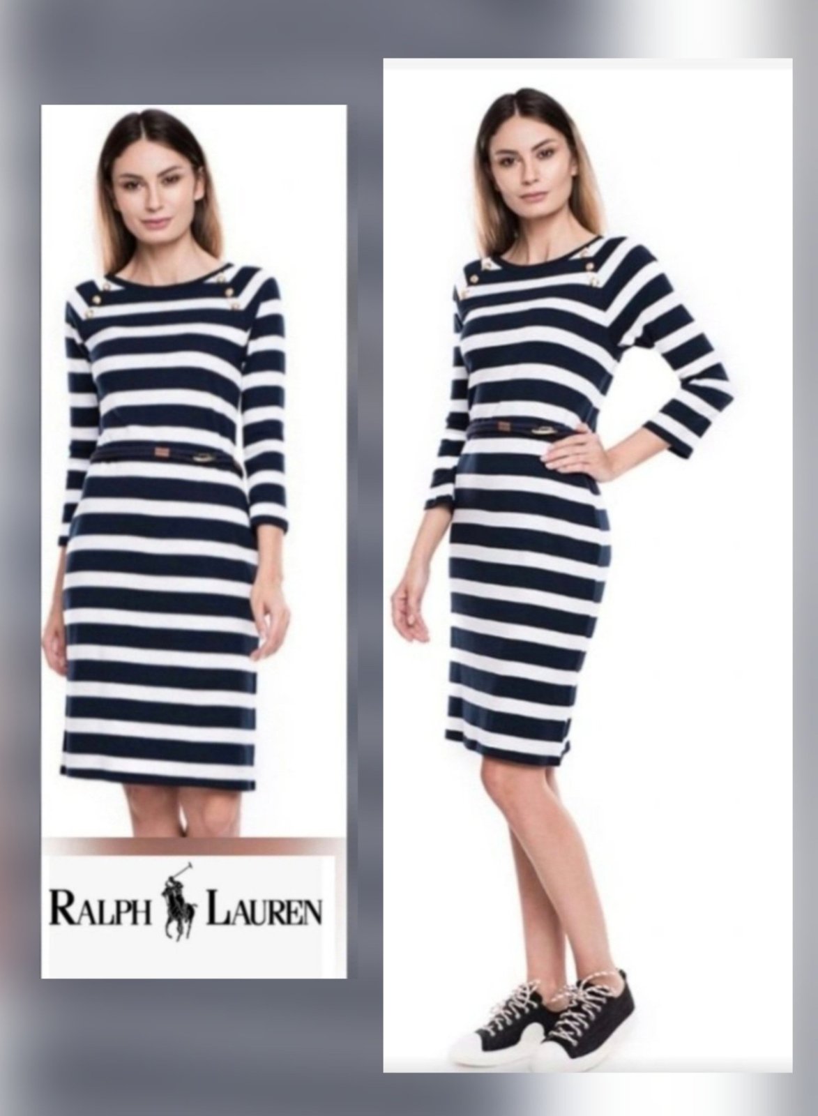 Trés jolie robe ralph lauren à rayures ceinturé 