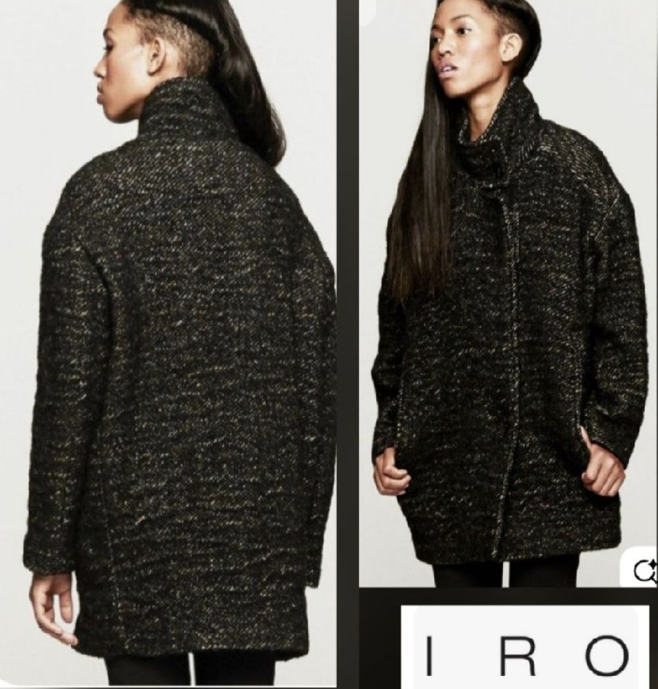 Sublime manteau iro authentique boutonné en laine mélangé 