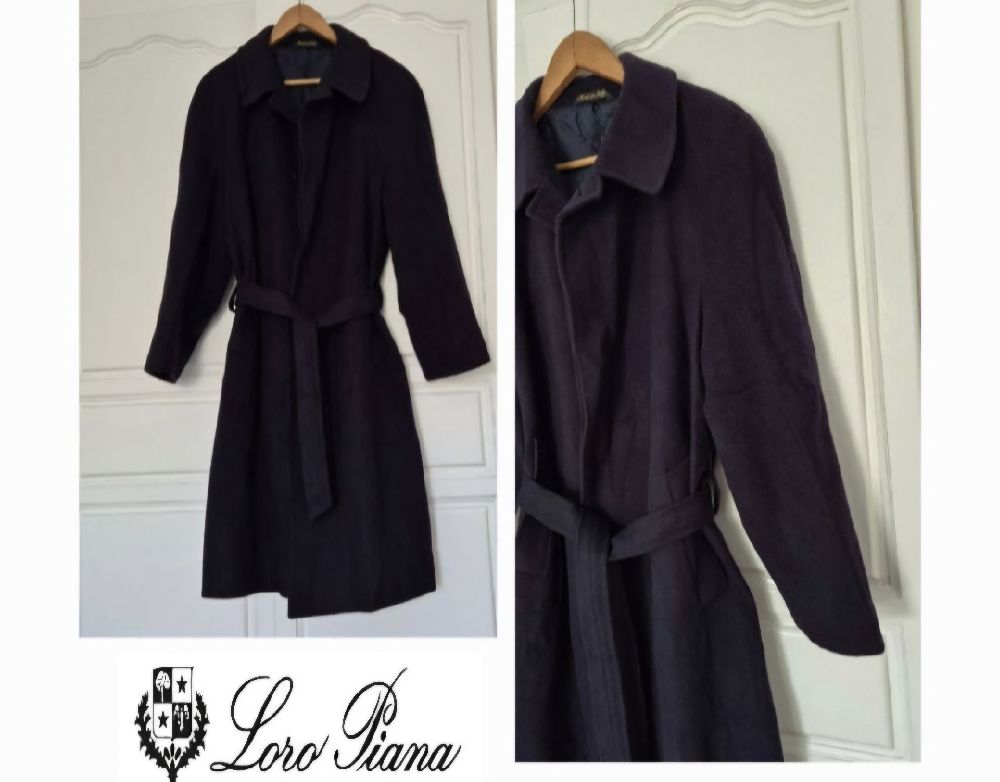 Magnifique manteau loro pianna ceinturé pure laine et cachemire authentique 