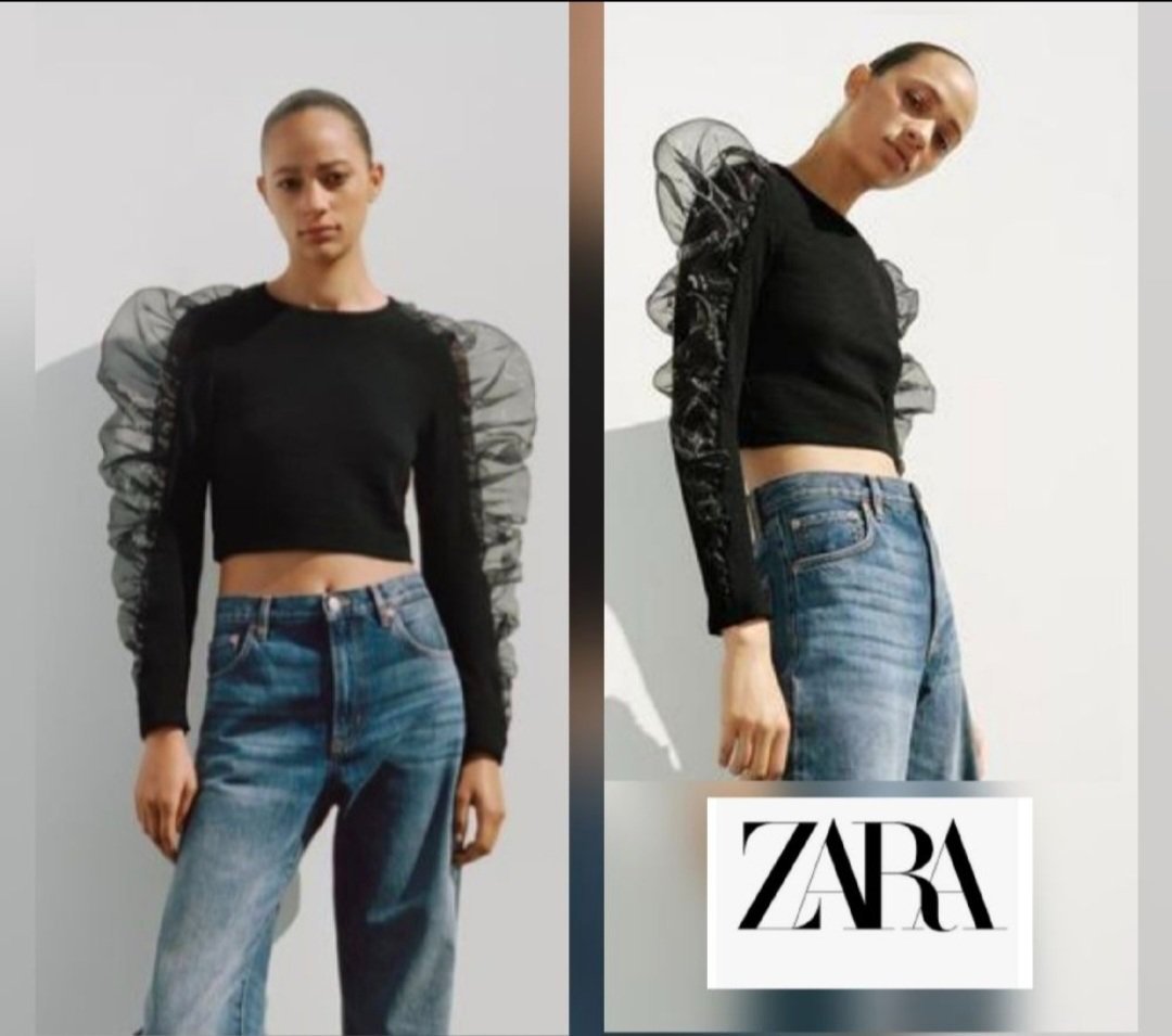 Sublime crop zara manche bouffants à organza 