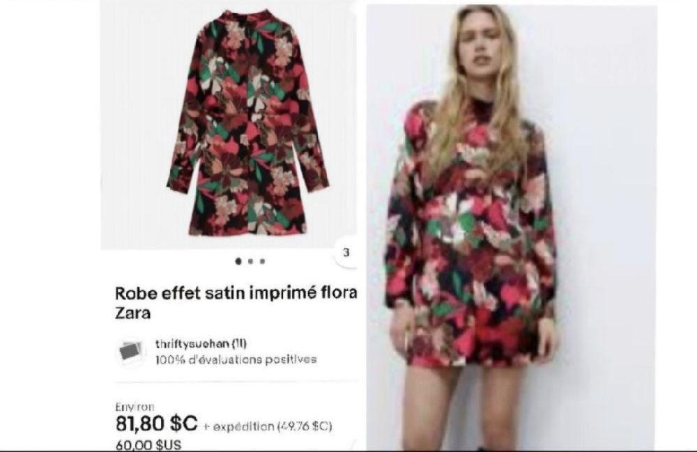 ZARA  satiné imprimé florel neuf
