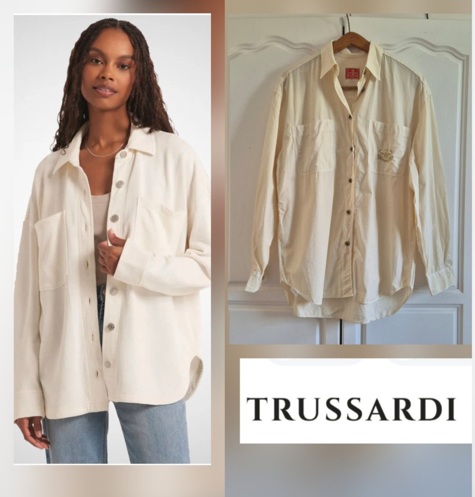Sublime chemise longue trussardi avec logo 