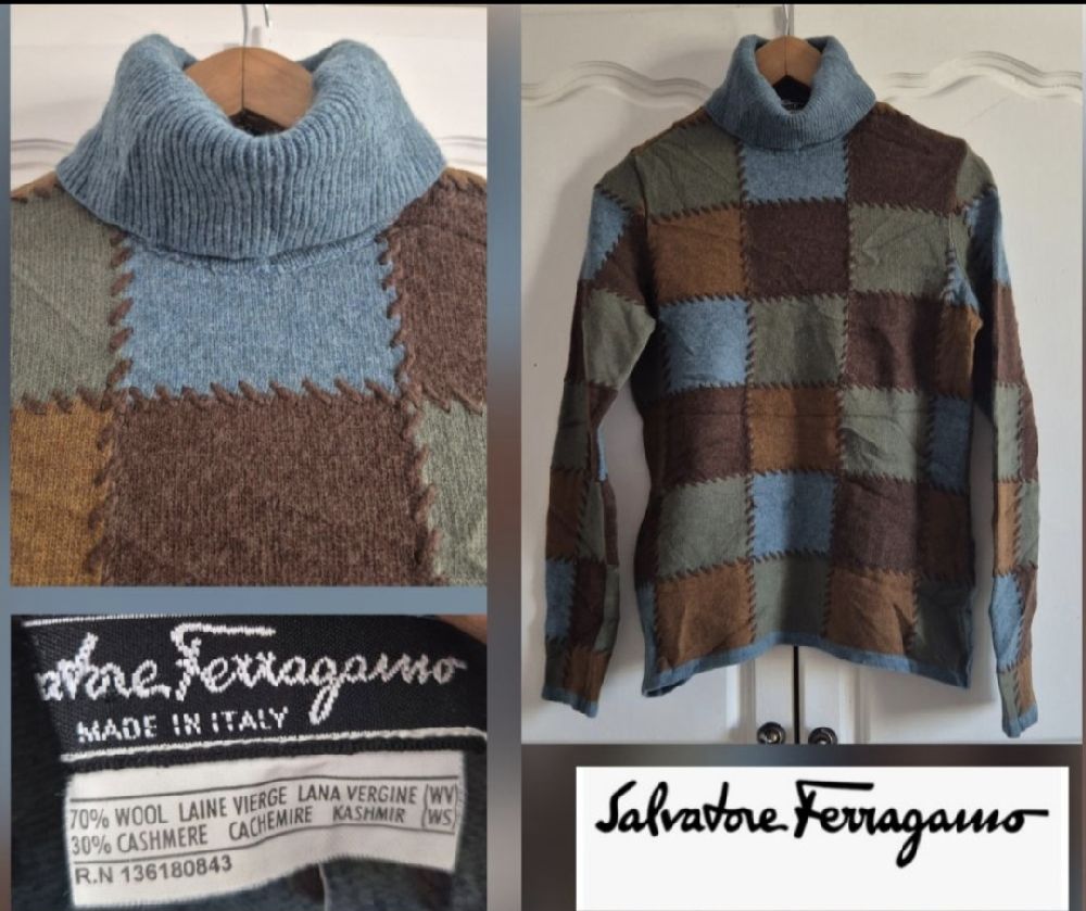 Magnifique pull Salvador ferragamo authentique en laine vierge et cachemire tt neuf