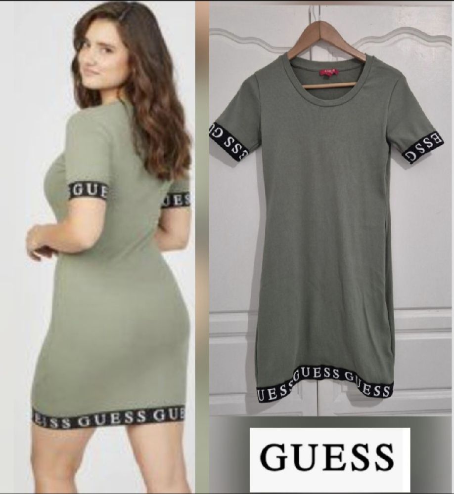 Très jolie robe moulante guess manches à ́logo tt neuf