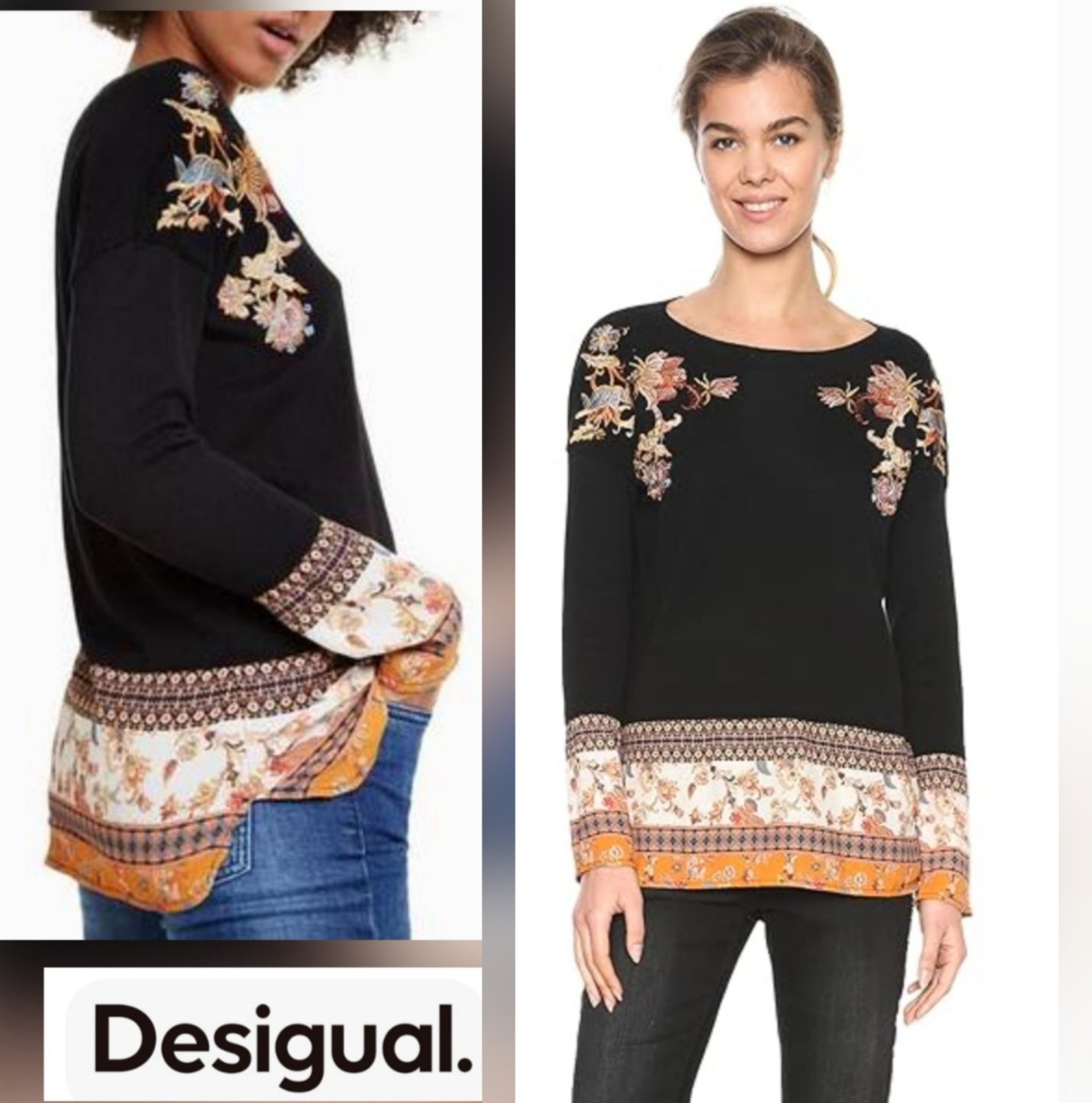 Magnifique pull chemise désigual brodé tt neuf