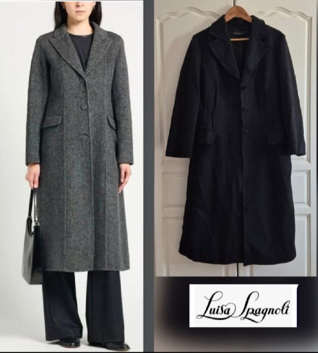Magnifique manteau luisa spagnoli long en pure laine vierge tt neuf