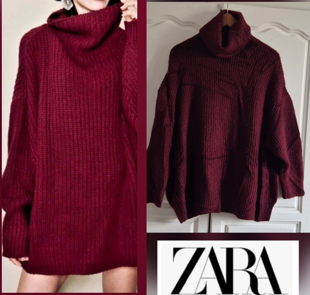 Trés jolie pull long zara knit à col roulé