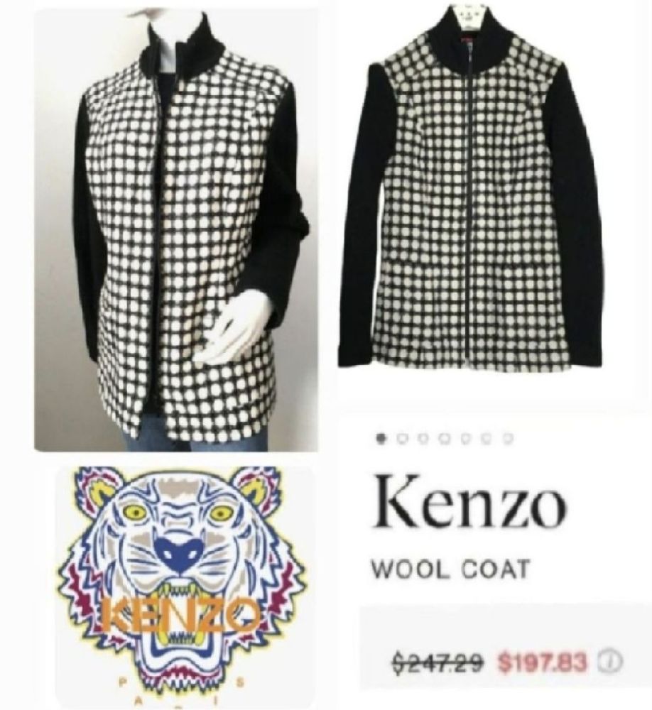 Sublime veste manteau à carreaux kenzo authentique exellent ètat 