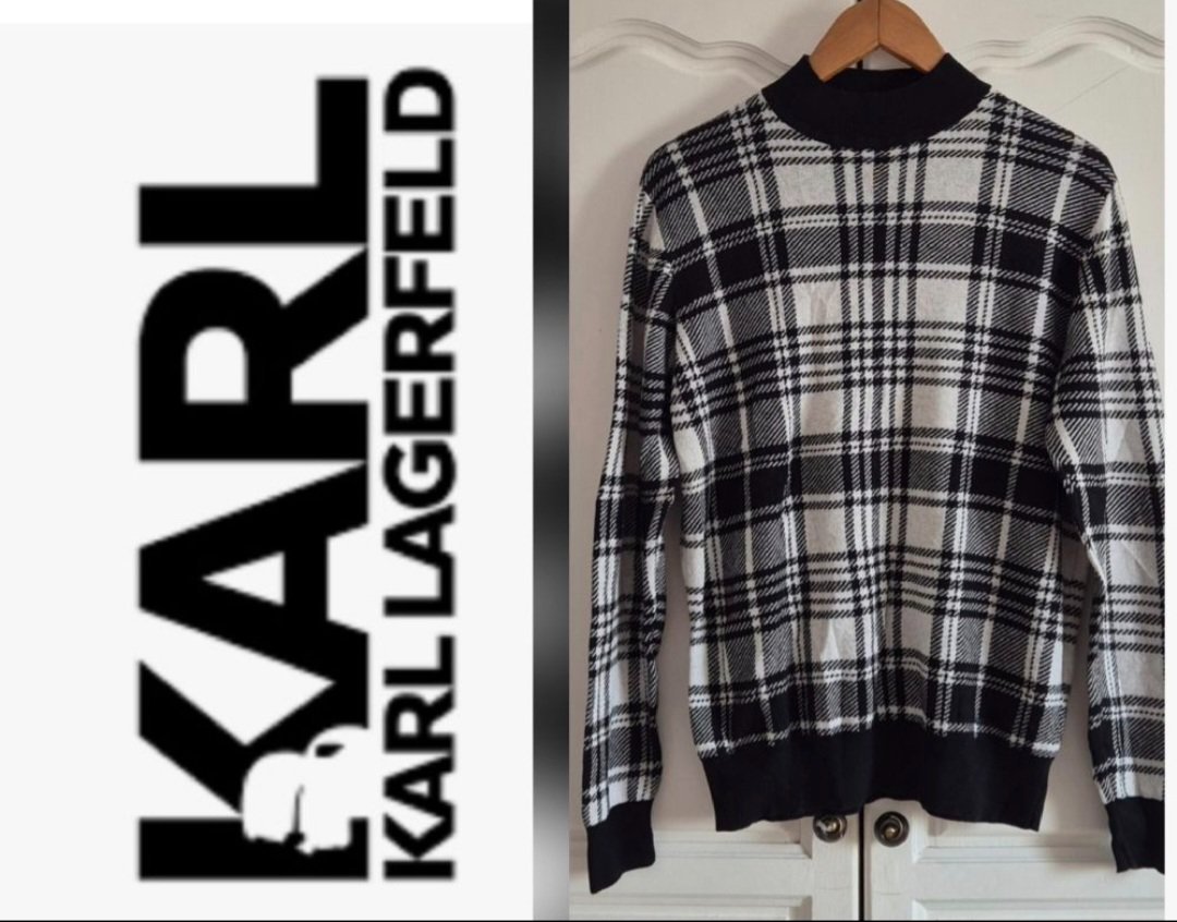 Trés jolie pull karl lagerfeld à carreaux en trés  bon état à logo 