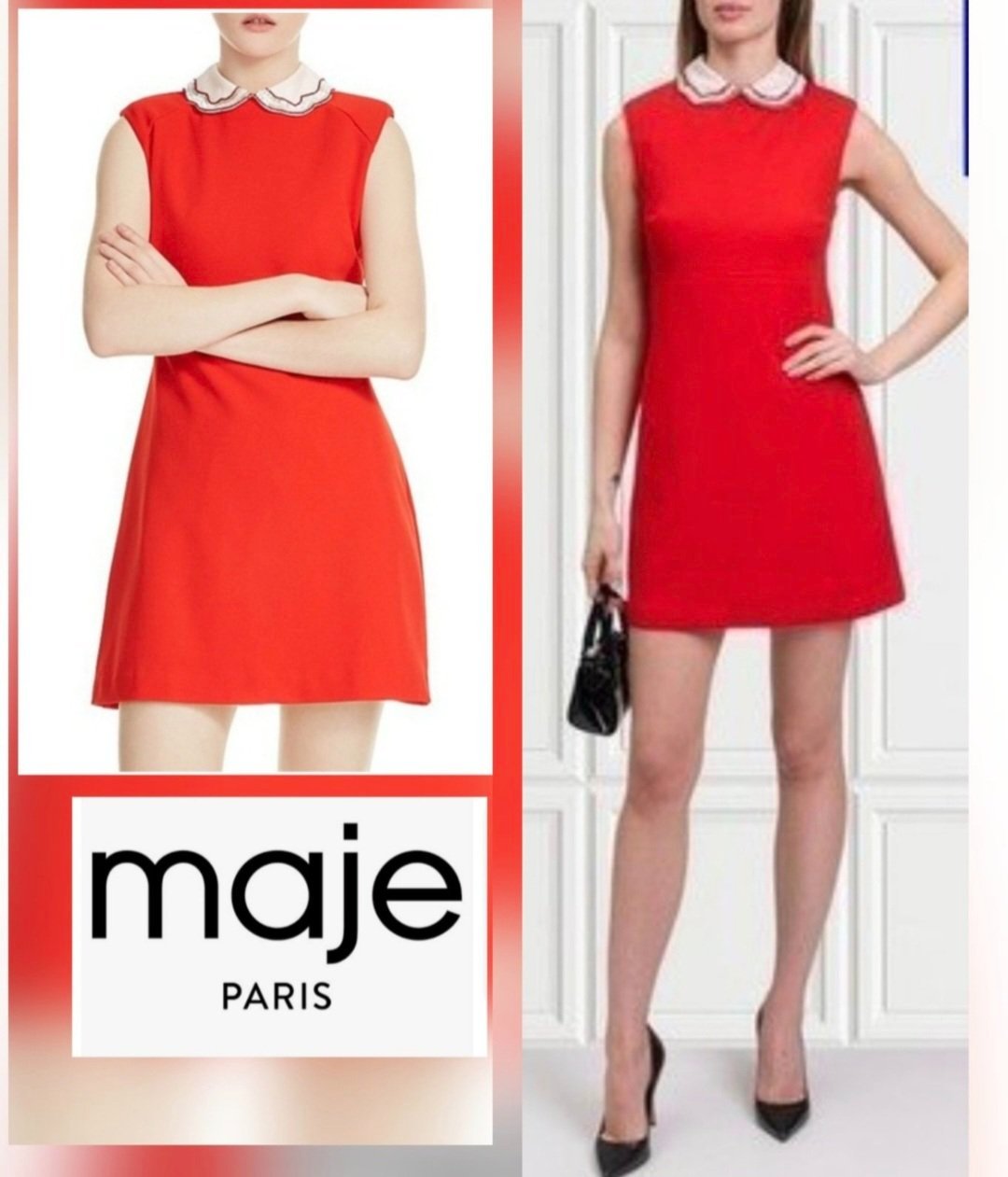 Magnifique robe maje cole claudine amouvible trés chic 