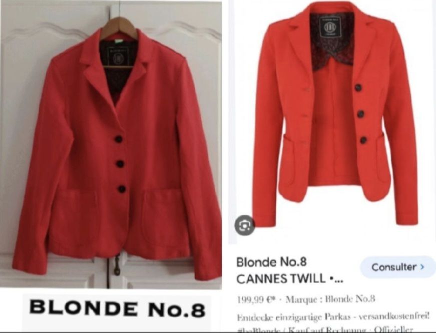 Trés jolie blazer rouge blonde no.8 yrés stylé en exellent état