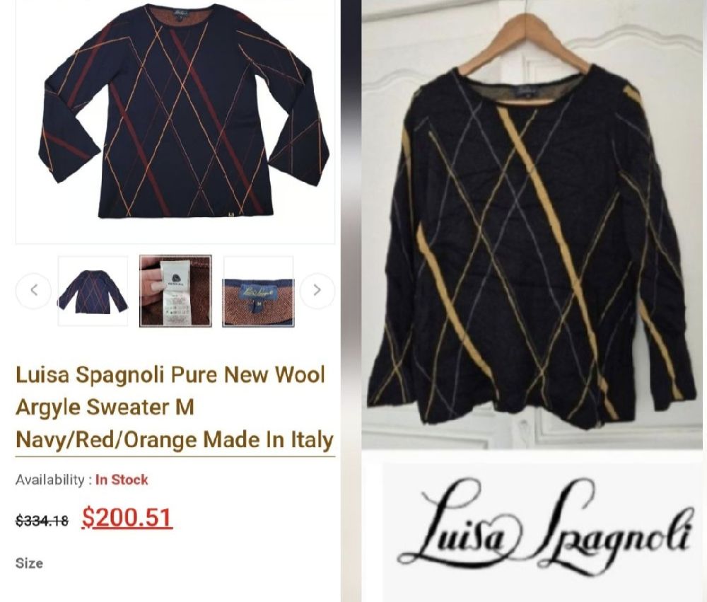 Sublime pull luisa spagnoli à rayures  en pure laine vièrge tt neuf
