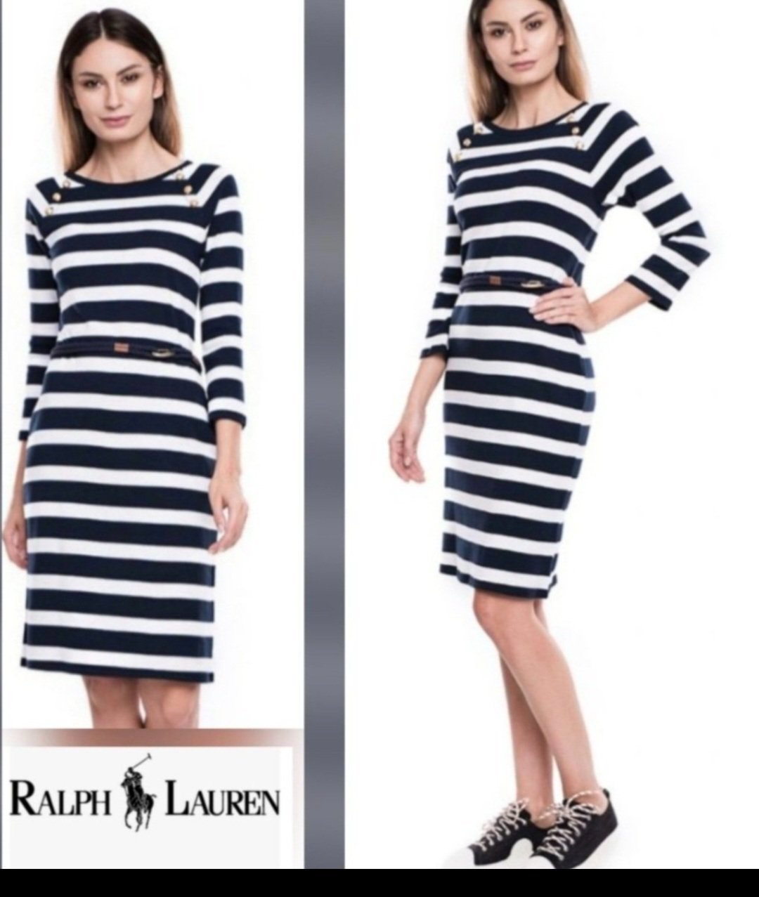 Magnifique robe à rayures ralph lauren ceinturé 