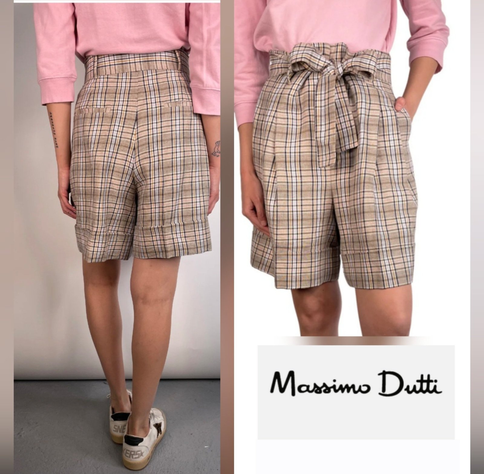 Trés jolie short à carreaux massimo dutti 
