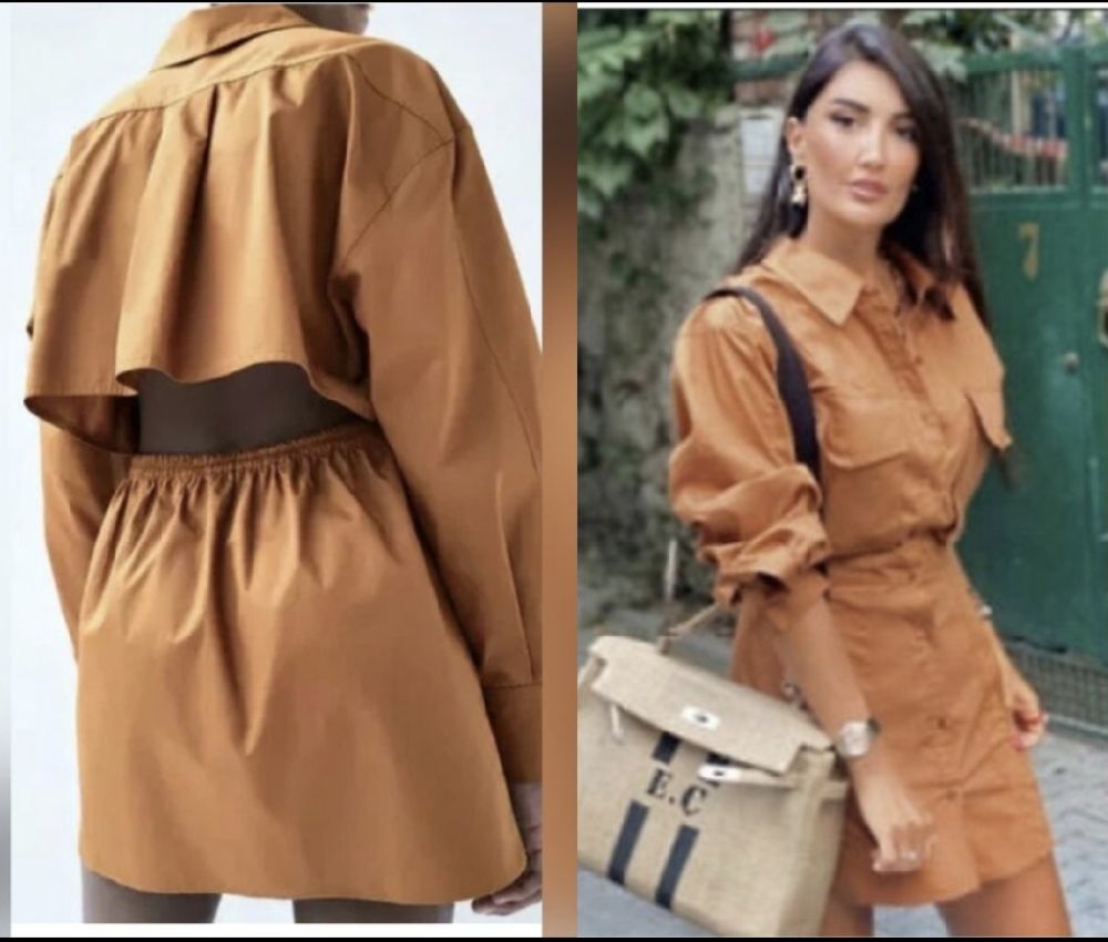 Sublime robe chemise zara dos ouvert tt neuf 