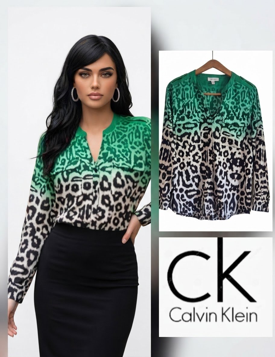 Magnifique chemise calvin klein imprimé léopar trés eléganted