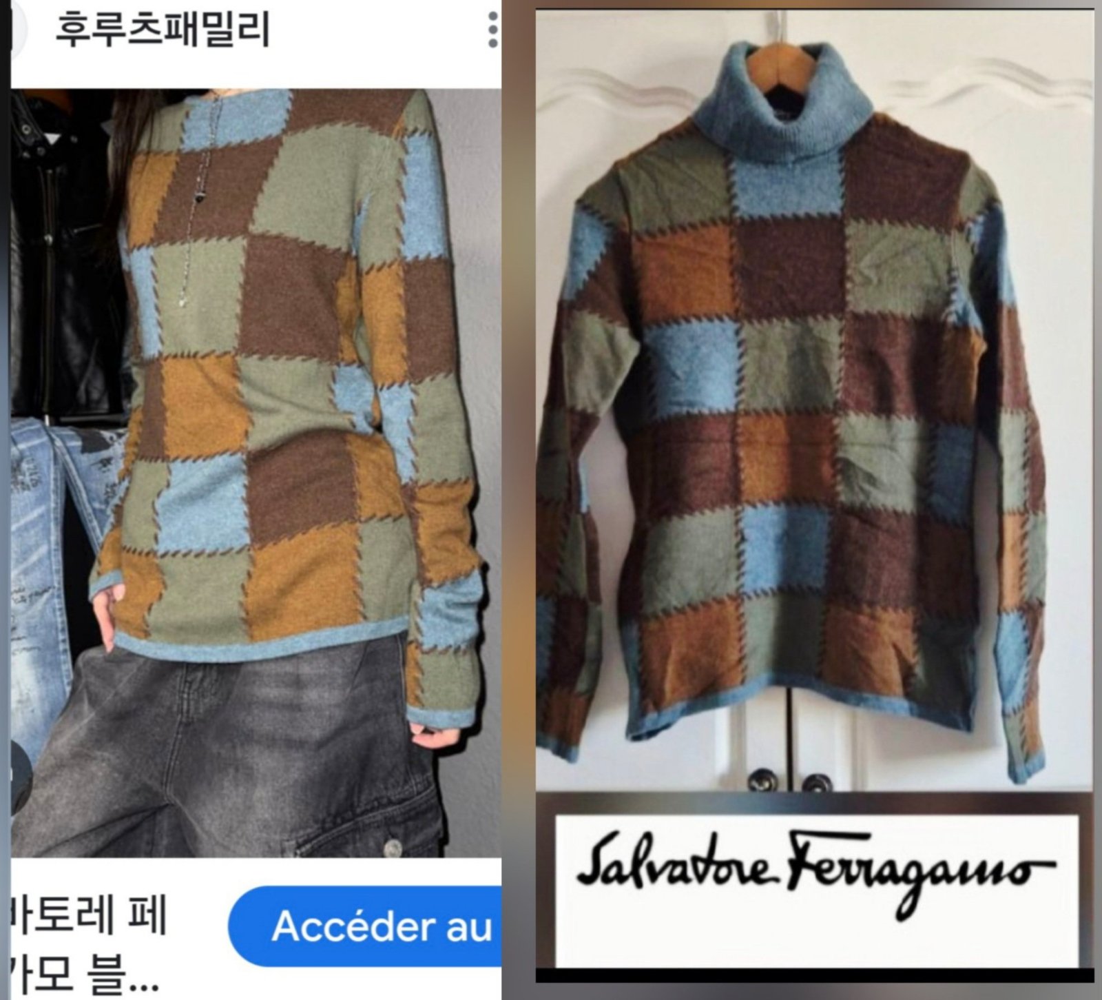 Salvador ferragamo a carreaux en laine vièrge et cachemire neuf